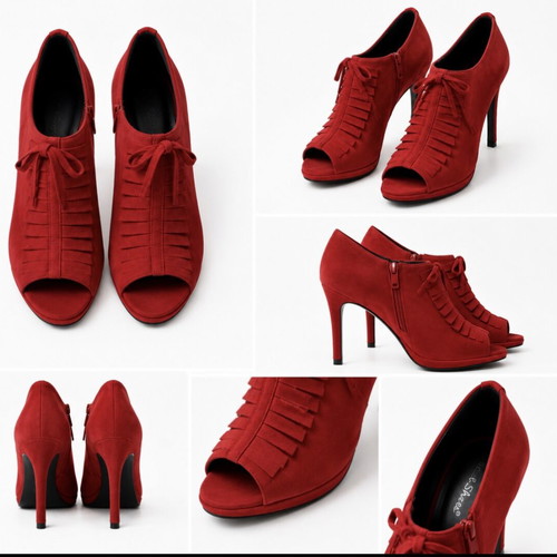 Kalogirou red ankle boots used, very special and sexy