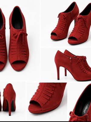 Kalogirou red ankle boots used, very special and sexy