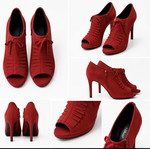 Kalogirou red ankle boots used, very special and sexy