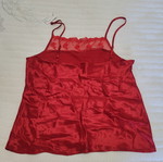 Silk red top new, size small