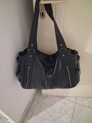Black Shopper Bag like new with reinforced seams