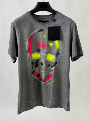 Philipp Plein Handmade Skull T-shirt new, gray, size L/XXL