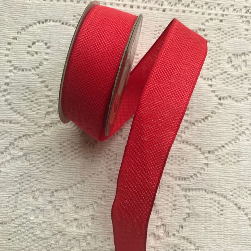 Gift wrapping ribbon red 2.5cm wide on spool, like new