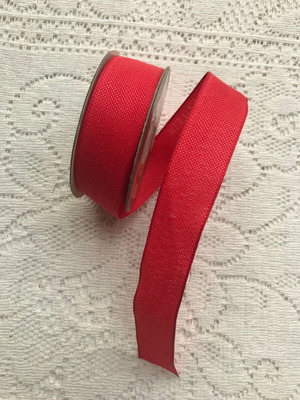 Gift wrapping ribbon red 2.5cm wide on spool, like new