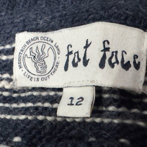 Fat Face Nordic knitted sweater women L like new, blue