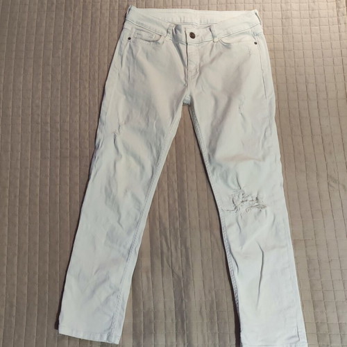 Zara white jeans like new with rips size S