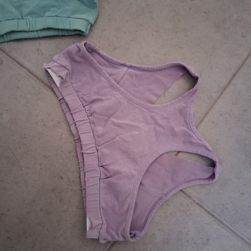 Set of 2 Helios bralettes used, blue and pink, no padding