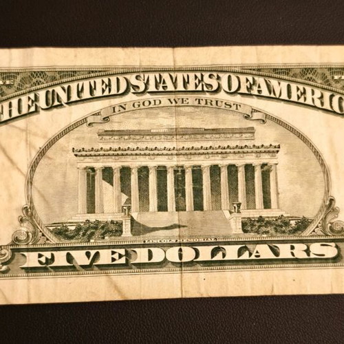 5 dollars United States banknote series 1995 like new