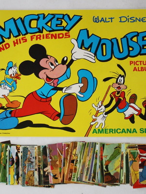 Sticker album with 79 Mickey Mouse & Friends Americana stickers from 1970s new