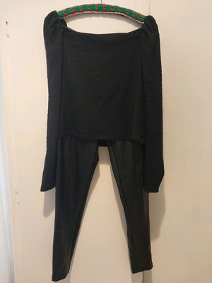 Set pants and blouse L black, new