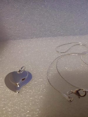 Necklace with Double Heart Sterling Silver 925 like new