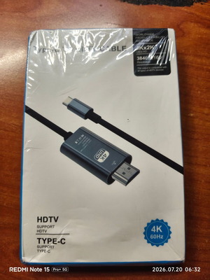 Type C to HDMI Cable 4K 60Hz sealed, new