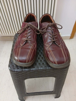 Armani Jeans leather shoes burgundy size 44 like new