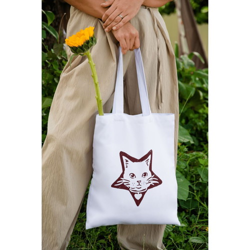 Unisex Tote Bag "Heart Games" new, shoulder, white and red