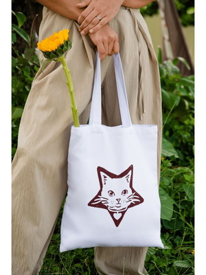 Unisex Tote Bag "Heart Games" new, shoulder, white and red