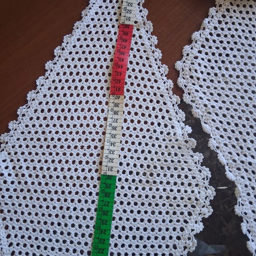 Crocheted diamond-shaped doilies set of 4 used, handmade