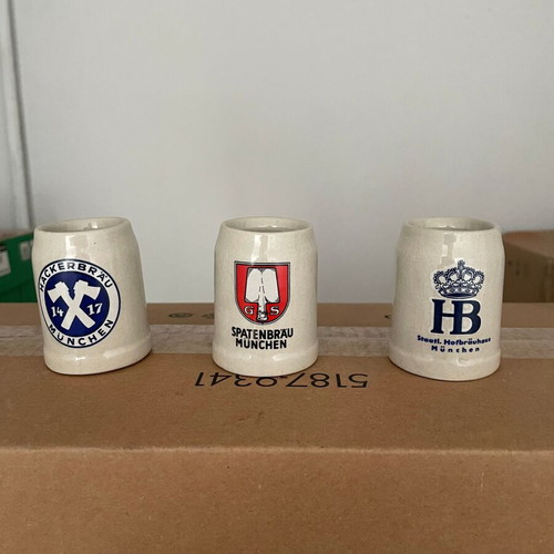 German ceramic beer mugs collection München miniatures set of 3 new