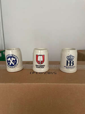 German ceramic beer mugs collection München miniatures set of 3 new