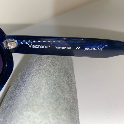 Visionario blue acetate sunglasses like new with rectangular lenses