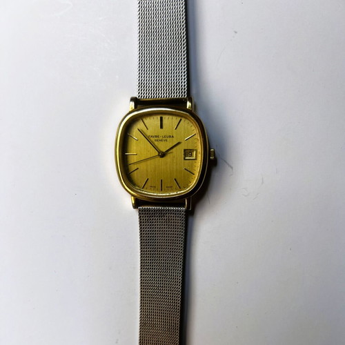 Favre Leuba Geneve wristwatch refurbished, gold and silver