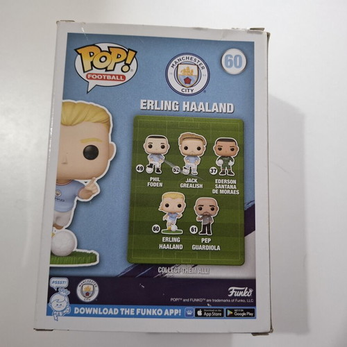 Erling Haaland Funko Pop box and inner plastic