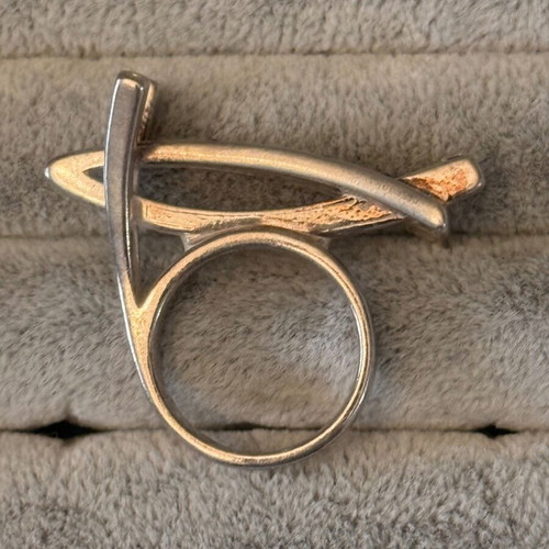 Etalon Jenavi silver ring new, blue and silver