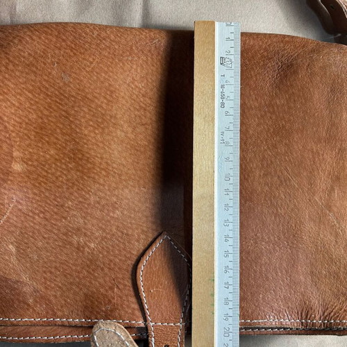 Leather bag vaketa crossbody new, beige and brown