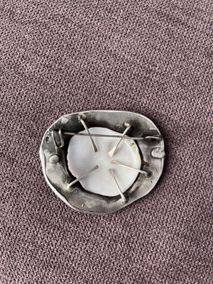 Handmade silver brooch with real shell
