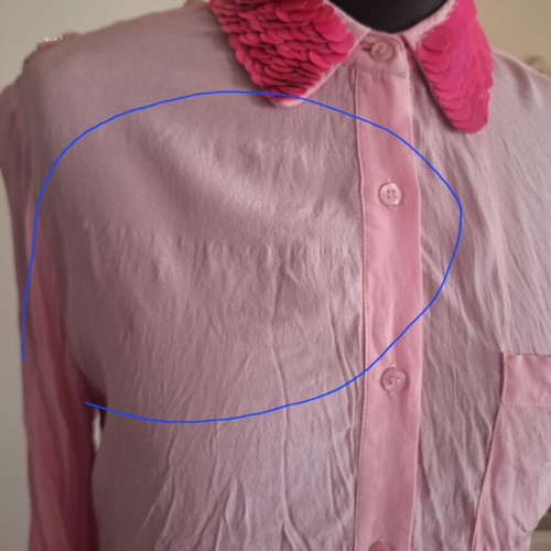 Essentiel Antwerp shirt pink sequin collar used, size S