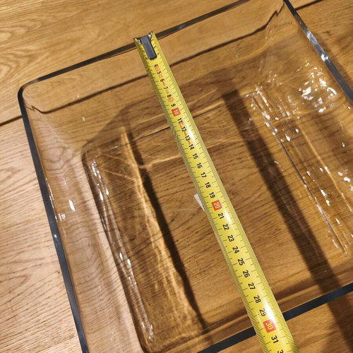 XL butlers low square glass vase like new