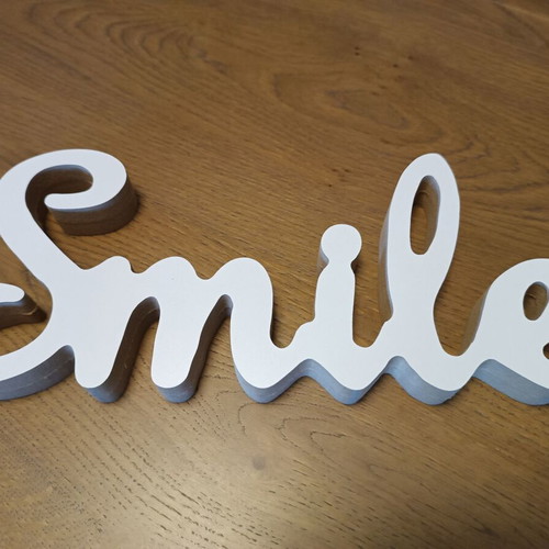 Decorative letters Smile like new, MDF white