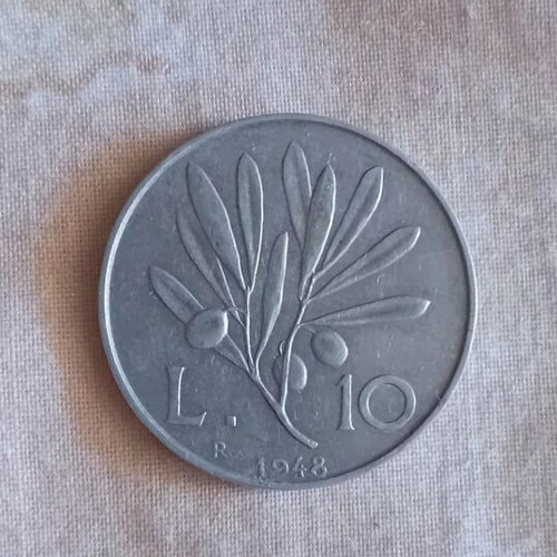 Italy 10 Lire 1948 coin used key date