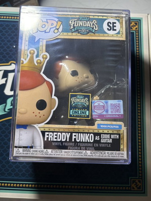 Funko Pop Freddy Funko as Eddie with Guitar LE 1000 pristine condition