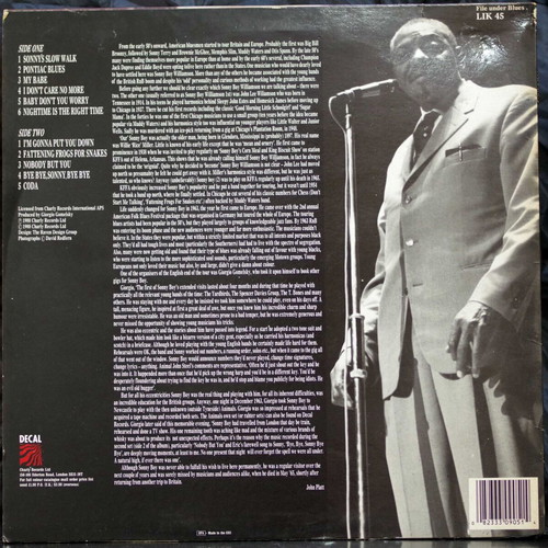 The Animals With Sonny Boy Williamson vinyl like new, blues