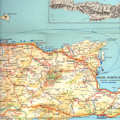 Crete travel guide with large foldable map