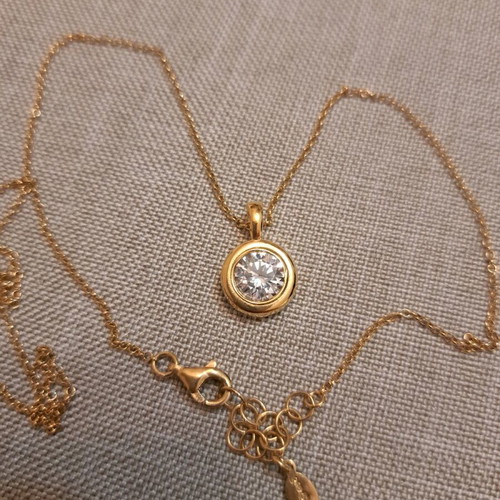 Silver necklace gold plated Gregio new