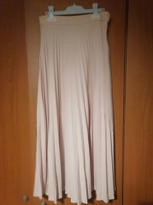 Stradivarius Pleated Skirt beige size S 36 used, boho casual