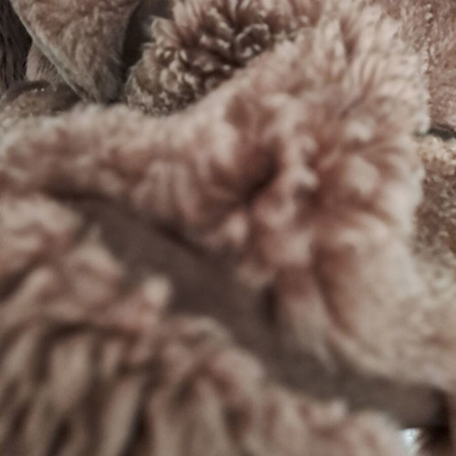 Fur coat with leather brown like new