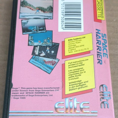 Space Harrier (Elite) Amstrad cassette like new