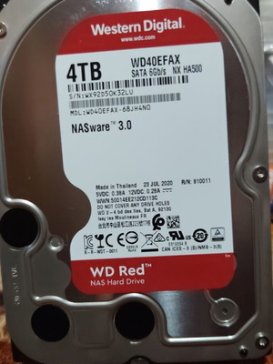 WD Red 4TB hard disk drive used, ideal for NAS storage