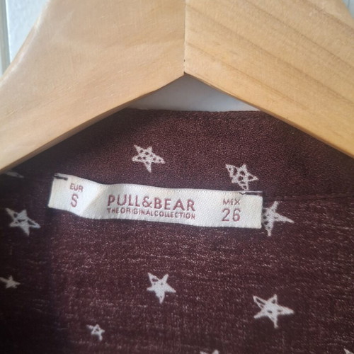 Pull & Bear burgundy shirt with star pattern like new, size S