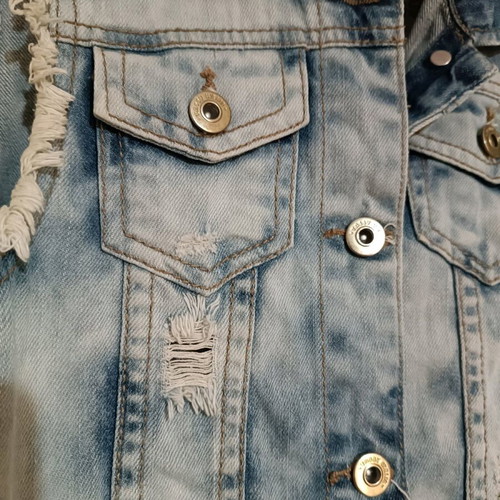 Tally Weijl sleeveless jacket like new, blue denim with rips