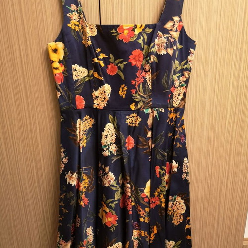 Desiree blue floral knee-length dress like new