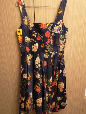 Desiree blue floral knee-length dress like new