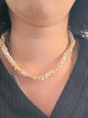 Handmade necklace made to order, white and gold