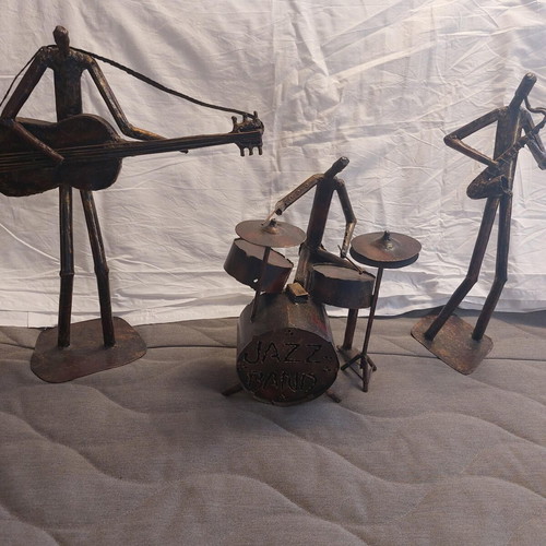 Metal musician figurines set, like new, retro style