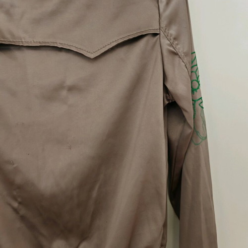 Satin bomber jacket Silvian Heach like new, brown with embroidery size M