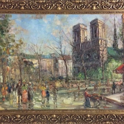 Painting by V. Zenetzis oil on canvas 80x150 like new