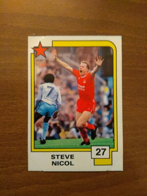 Κάρτα Panini Soccer Superstars 1988 Νο27 Steve Nicol μεταχειρισμένη