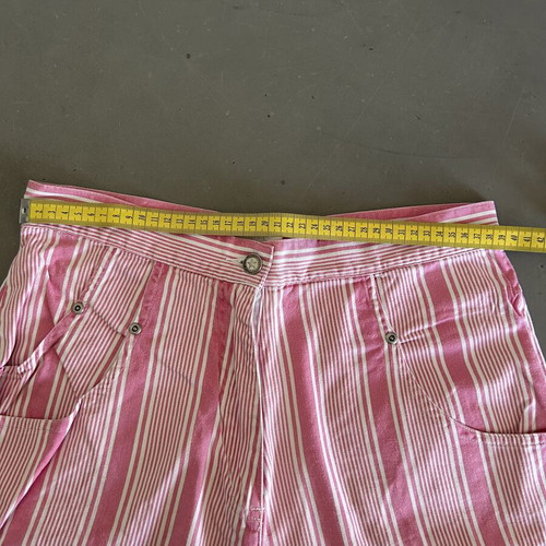 Vintage shorts 80s high waist pink striped like new, size L
